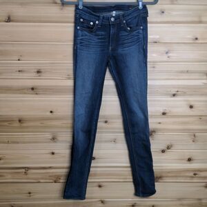 rag & bone Justine Crop Jeans in PrestonLamb Leather Lace Up size 27